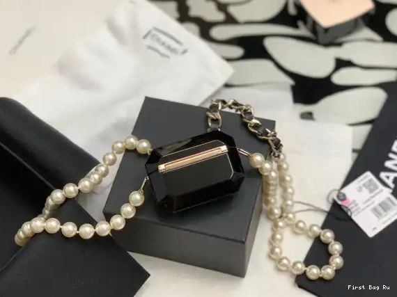 First Bag Ru CHANEL PRO AIRPODS NECKLACE CASE 0629